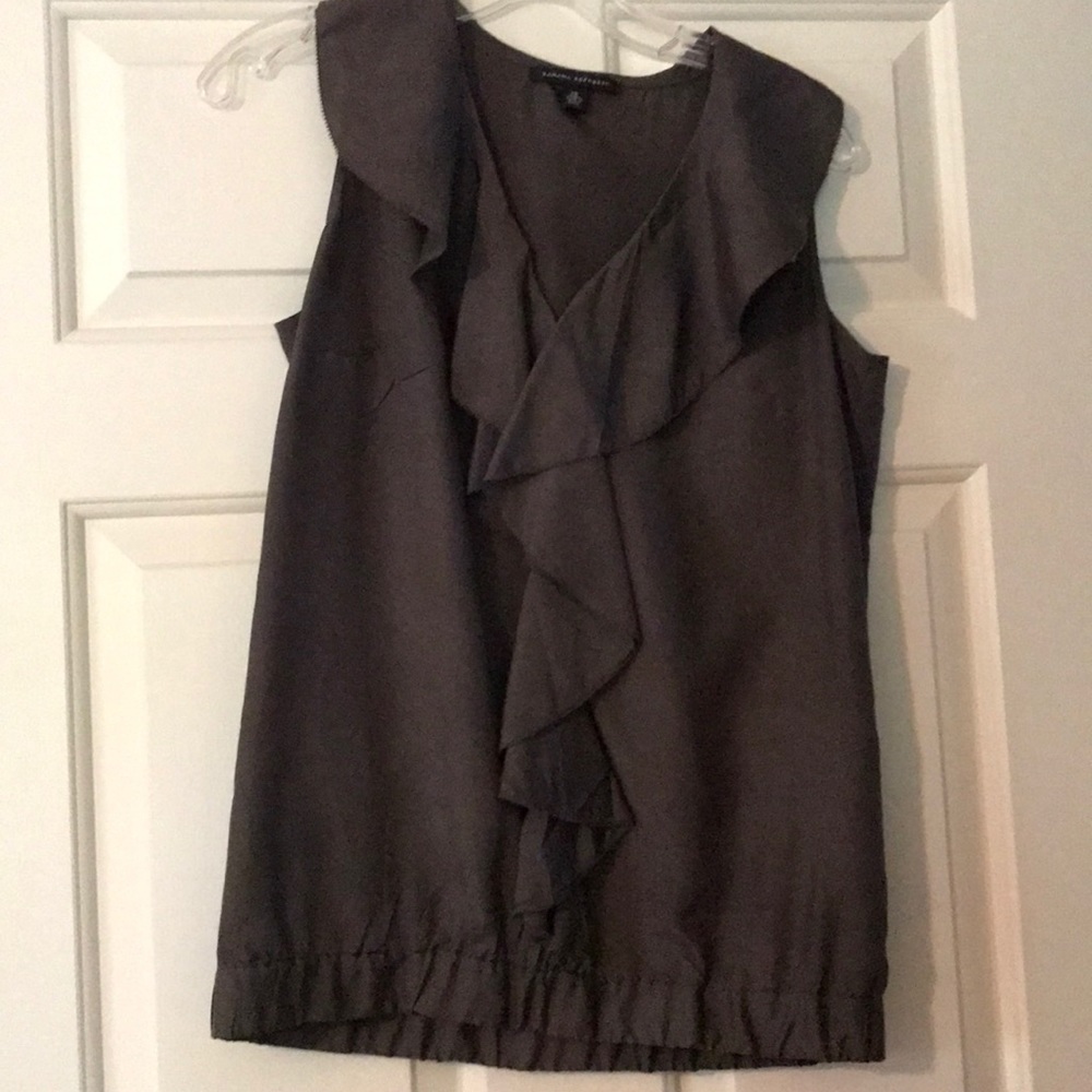 Gray sleeveless silk blouse. Banana Republic
